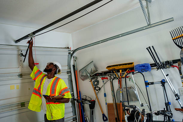 Professional Garage Door Panel Replacement technician working in Beach City, TX